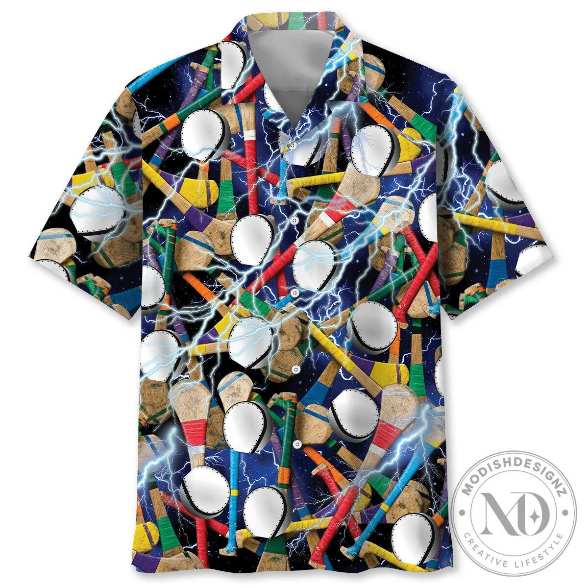 Hurling Thunder Sport Pattern Hawaiian Shirt