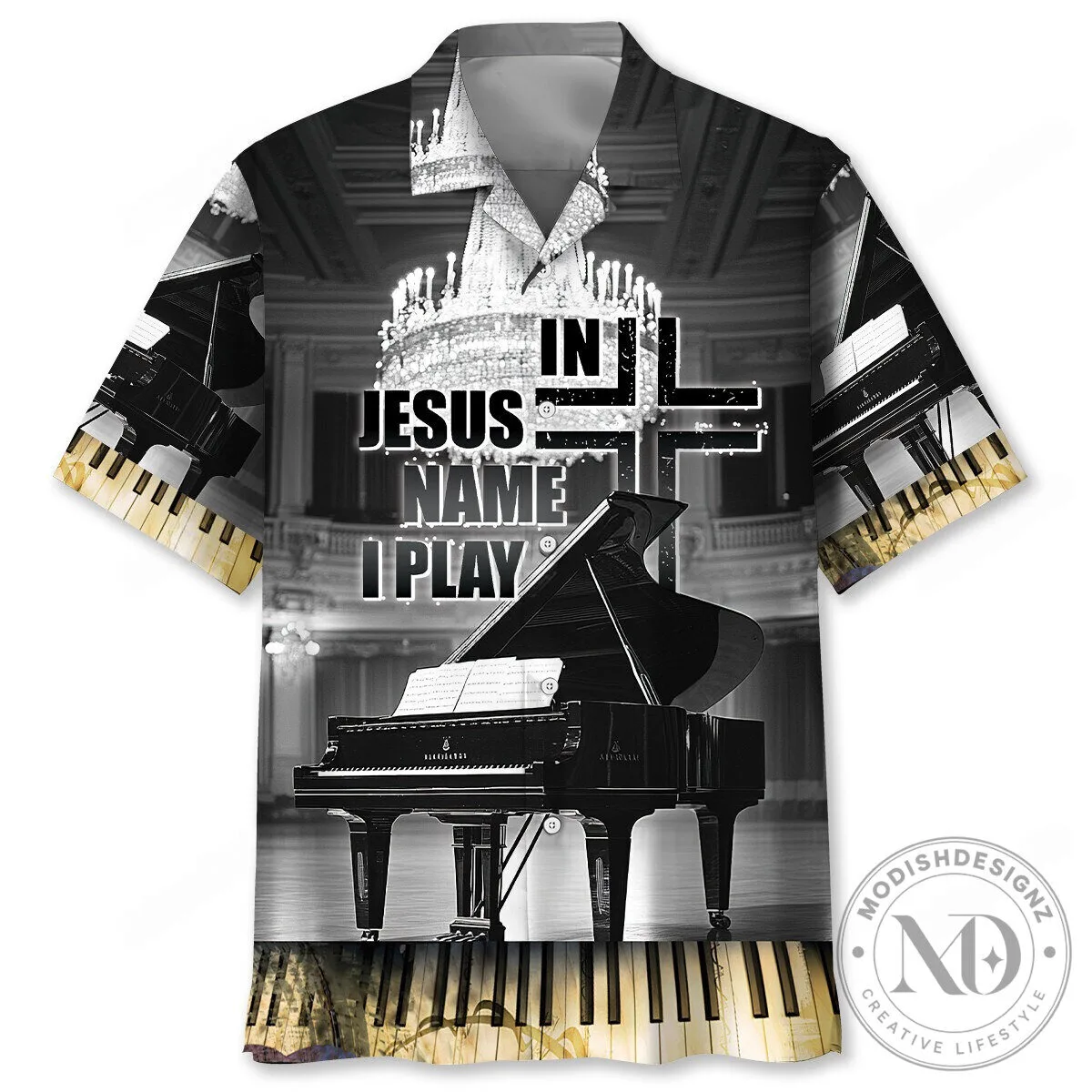 In Jesus Name I Play Grand Piano Christian Hawaiian Shirt