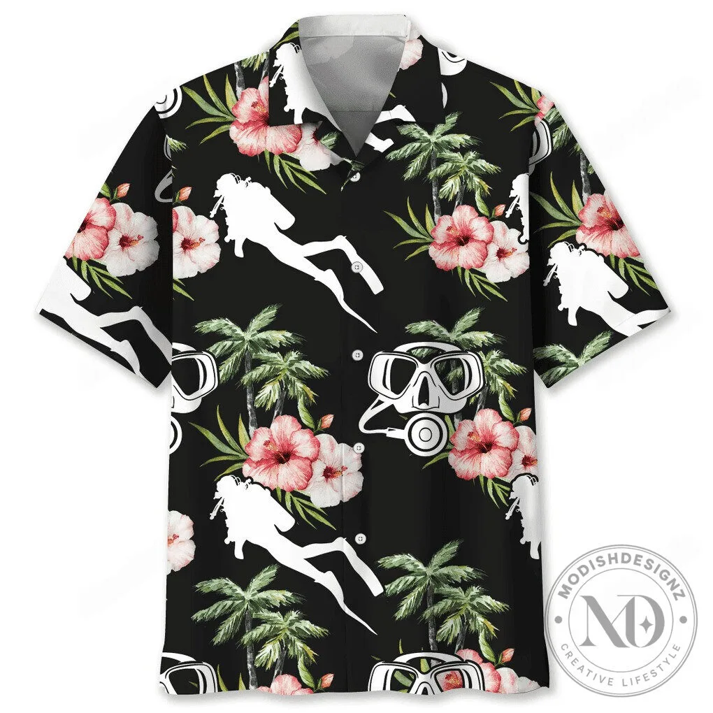 Scuba Diving Tropical Flower Hawaiian Shirt 6 Scuba Diving Tropical Flower Hawaiian Shirt