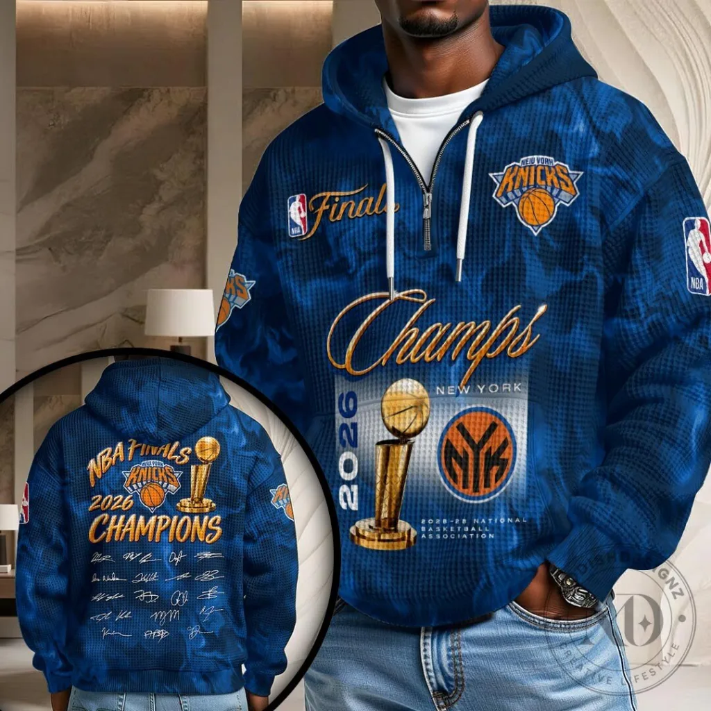 2026 NBA Finals Champions Full-Zip Hoodie - New York Knicks Design