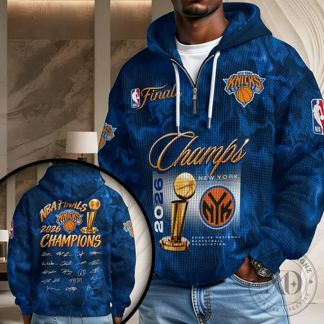 2026 NBA Finals Champions Full-Zip Hoodie - New York Knicks Design