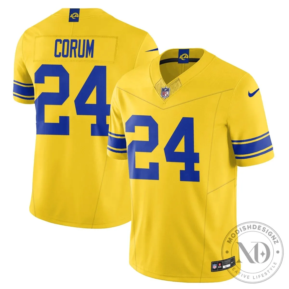 Los Angeles Rams Puka Nacua Number 12 Yellow Football Jersey 31 Los Angeles Rams Puka Nacua Number 12 Yellow Football Jersey