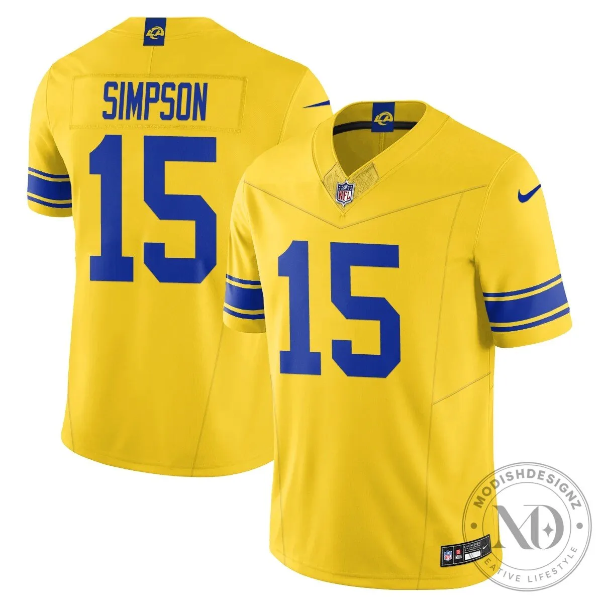 Los Angeles Rams Puka Nacua Number 12 Yellow Football Jersey 34 Los Angeles Rams Puka Nacua Number 12 Yellow Football Jersey