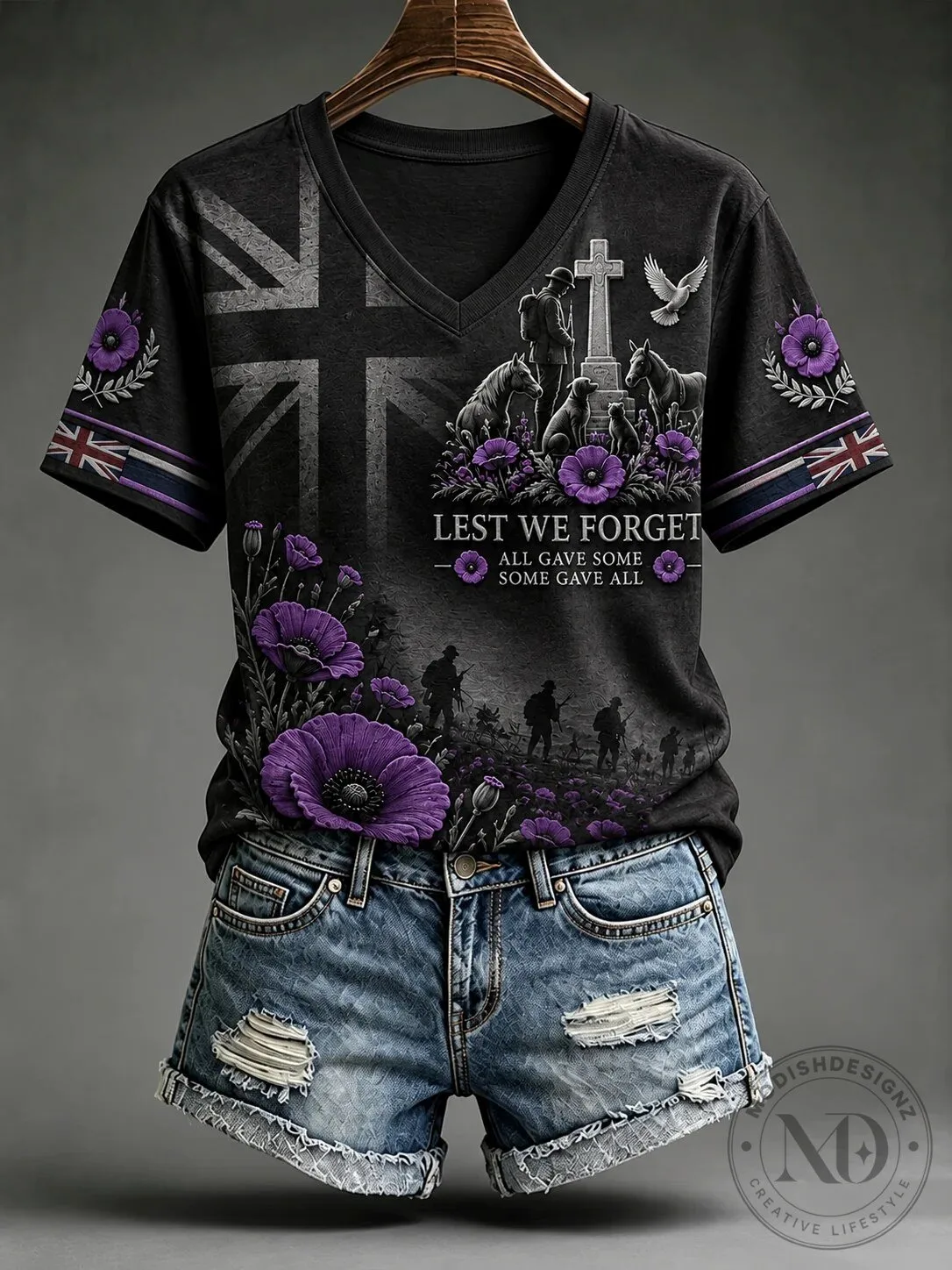 Lest We Forget All Gave Some Some Gave All Remembrance Day T-Shirt