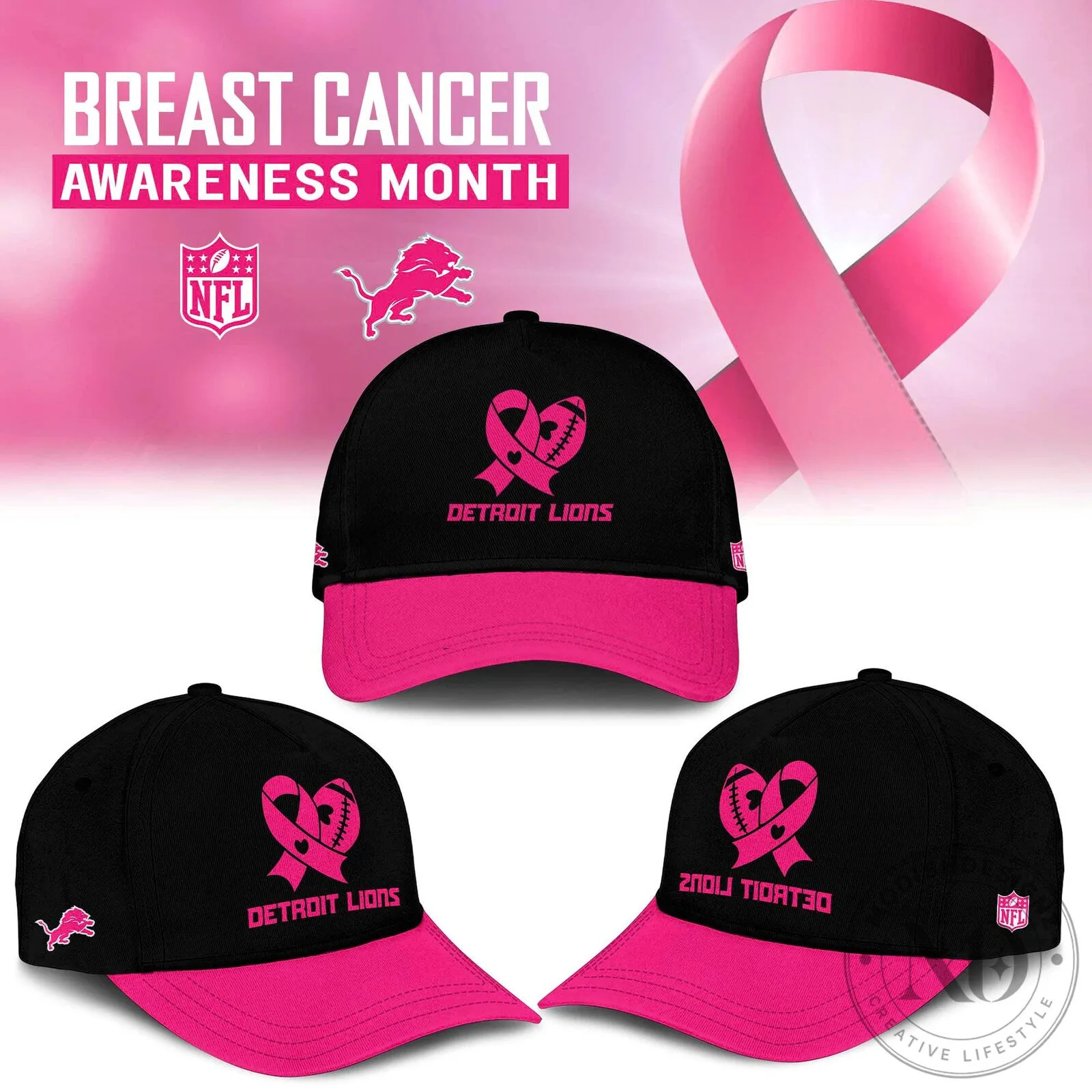 _Detroit Lions The Breast Cancer Awareness Month 2025 Limited TShirt