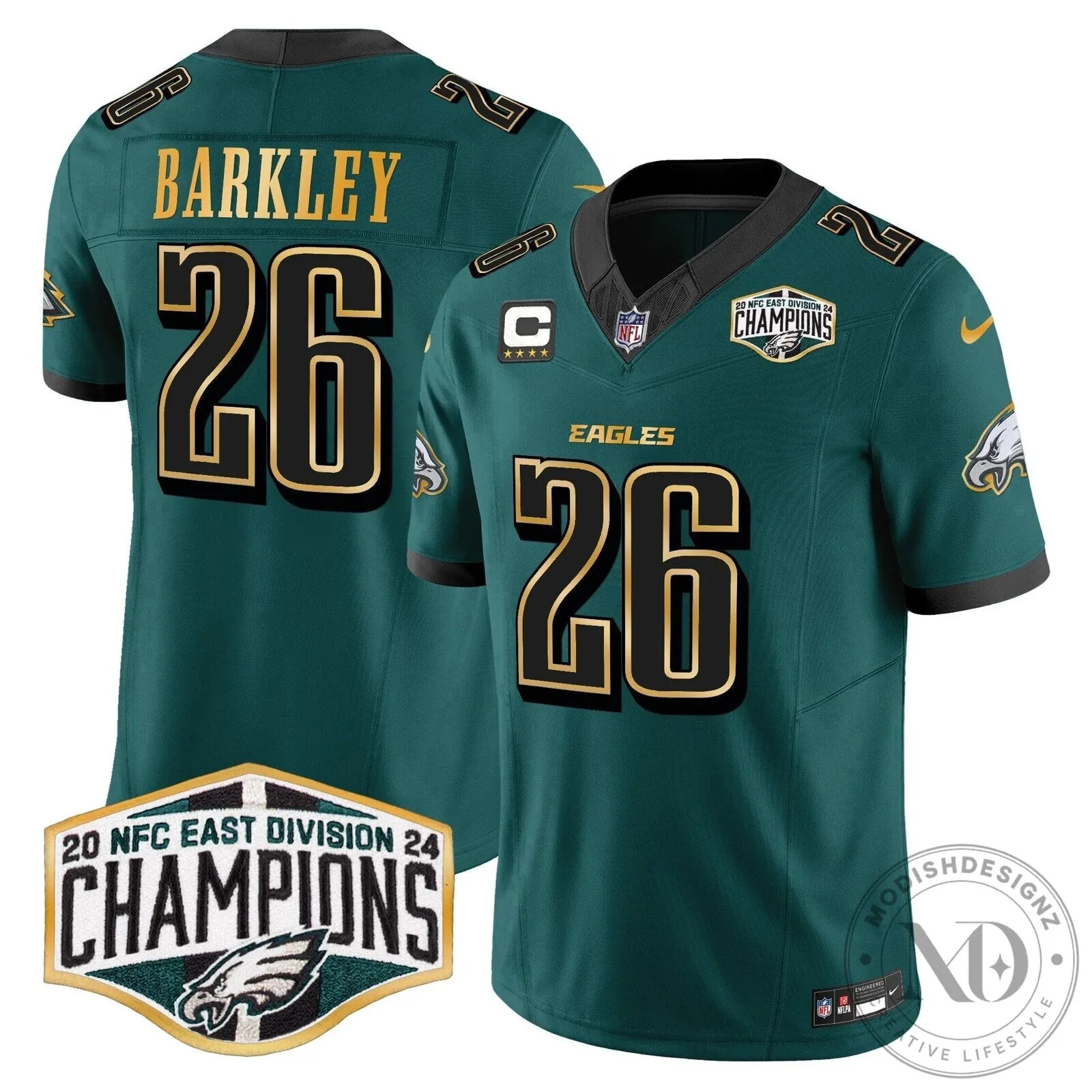 NFL イーグルス　ユニフォーム　Saquon Barkley Saquon Barkley Jersey for 2024 NFC East Division Champions