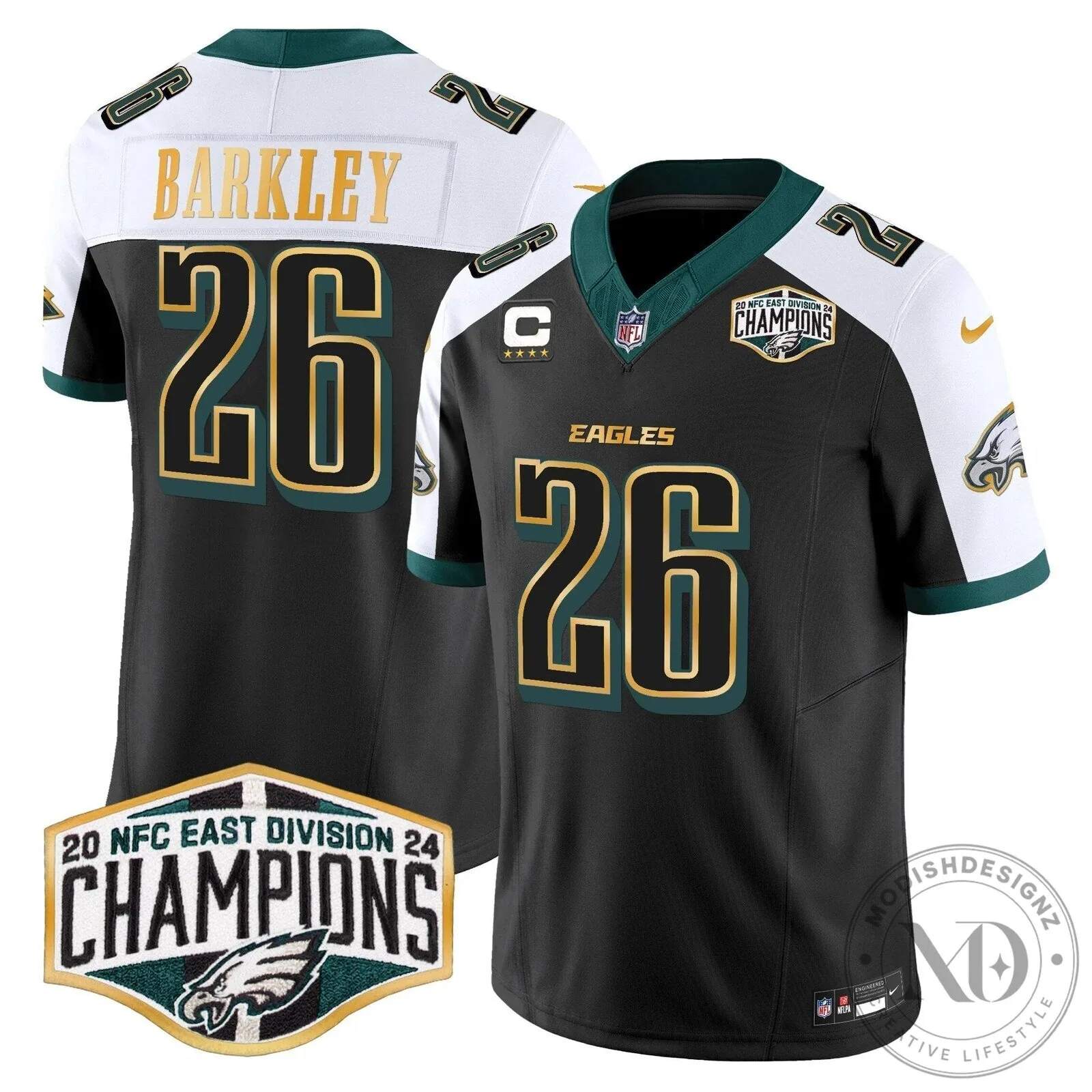 Saquon Barkley Jersey for 2024 NFC East Division Champions - Philadelphia Eagles 77 Saquon Barkley Jersey for 2024 NFC East Division Champions - Philadelphia Eagles