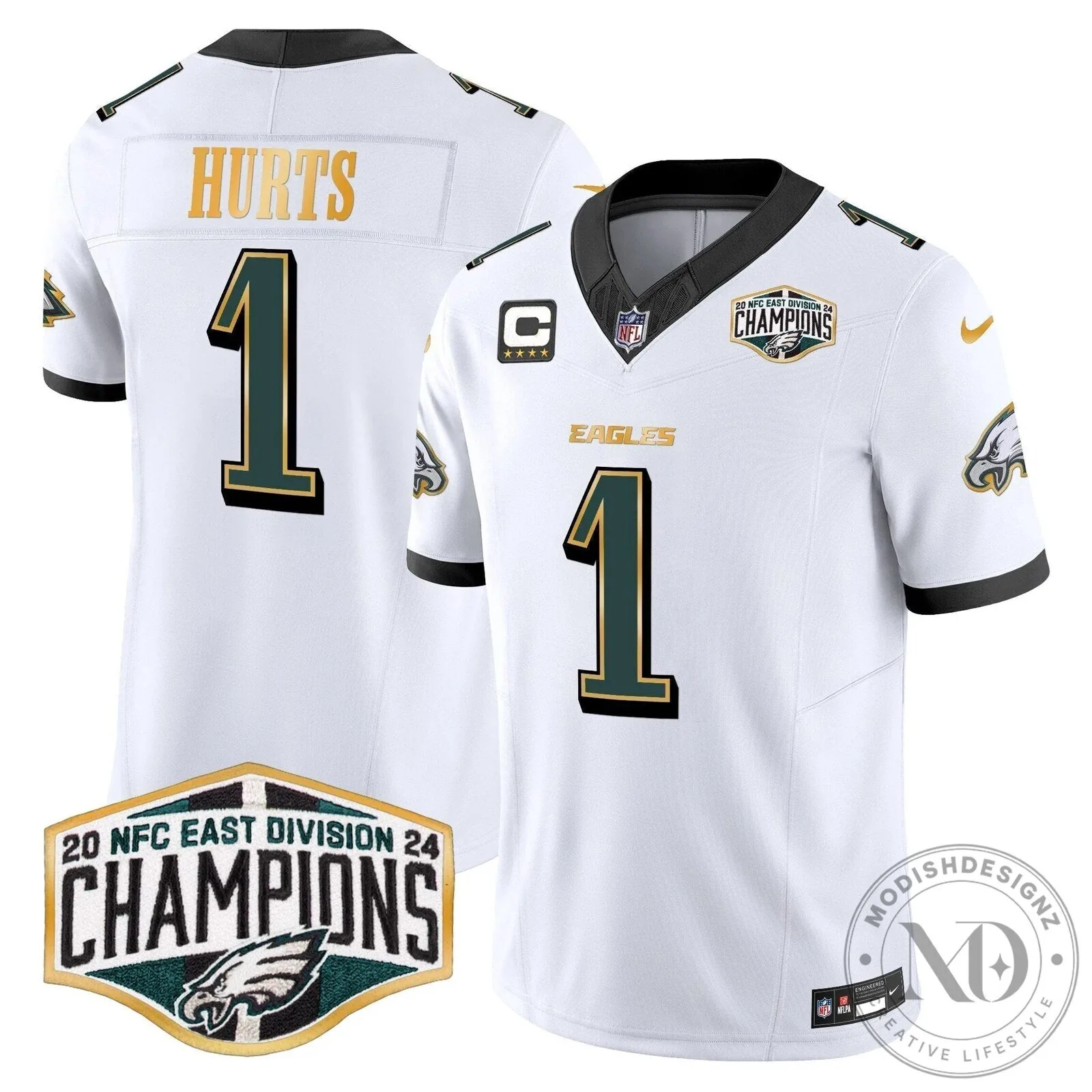 Philadelphia Eagles 2024 NFC East Division Champions Saquon Barkley 26 Football Jersey 54 Philadelphia Eagles 2024 NFC East Division Champions Saquon Barkley 26 Football Jersey