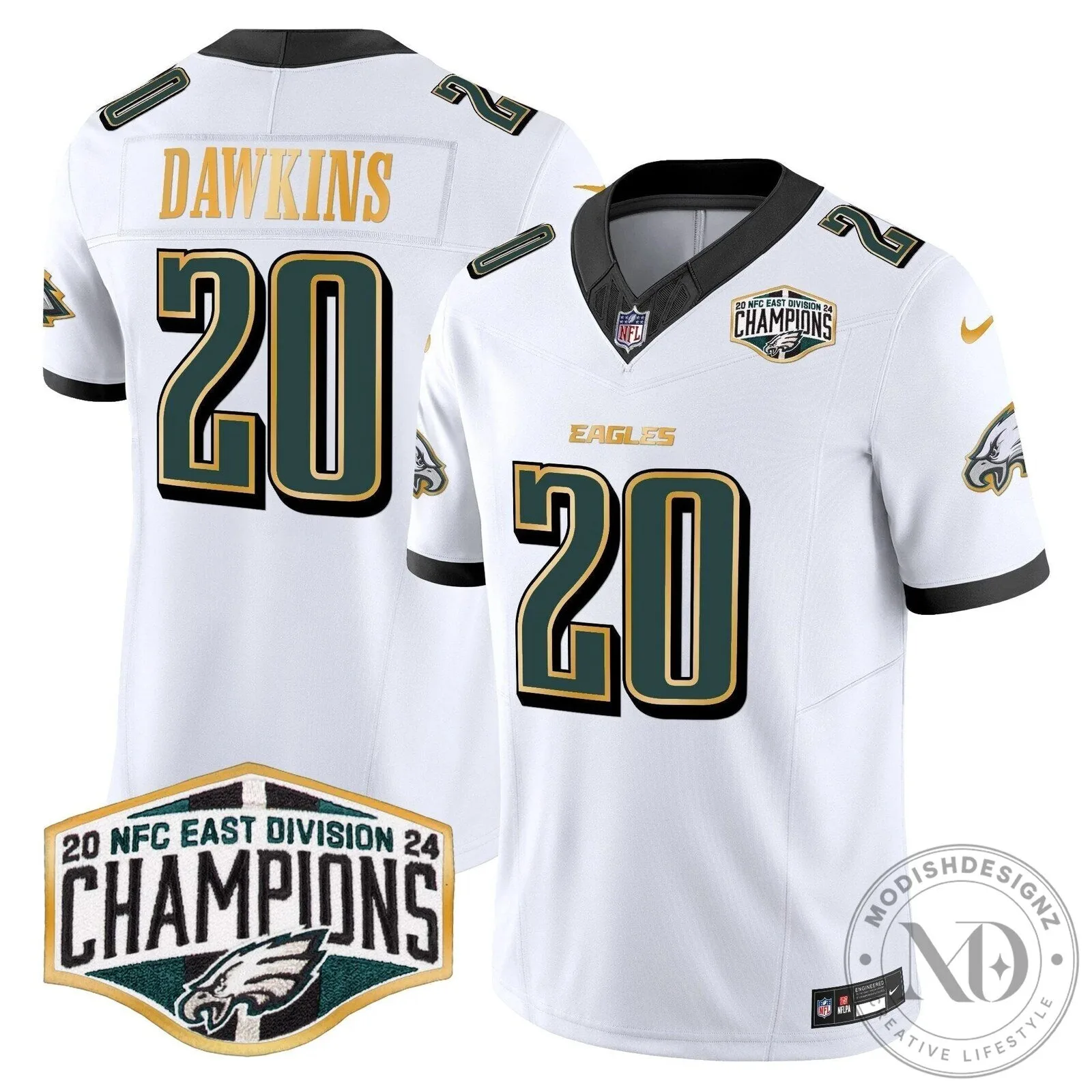 Philadelphia Eagles 2024 NFC East Division Champions Saquon Barkley 26 Football Jersey 59 Philadelphia Eagles 2024 NFC East Division Champions Saquon Barkley 26 Football Jersey
