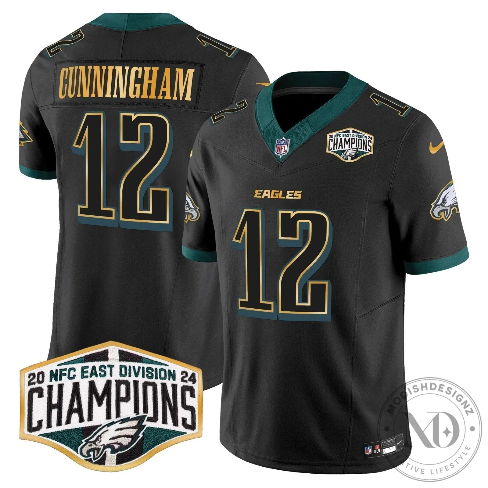 Philadelphia Eagles 2024 NFC East Division Champions Saquon Barkley 26 Football Jersey 66 Philadelphia Eagles 2024 NFC East Division Champions Saquon Barkley 26 Football Jersey