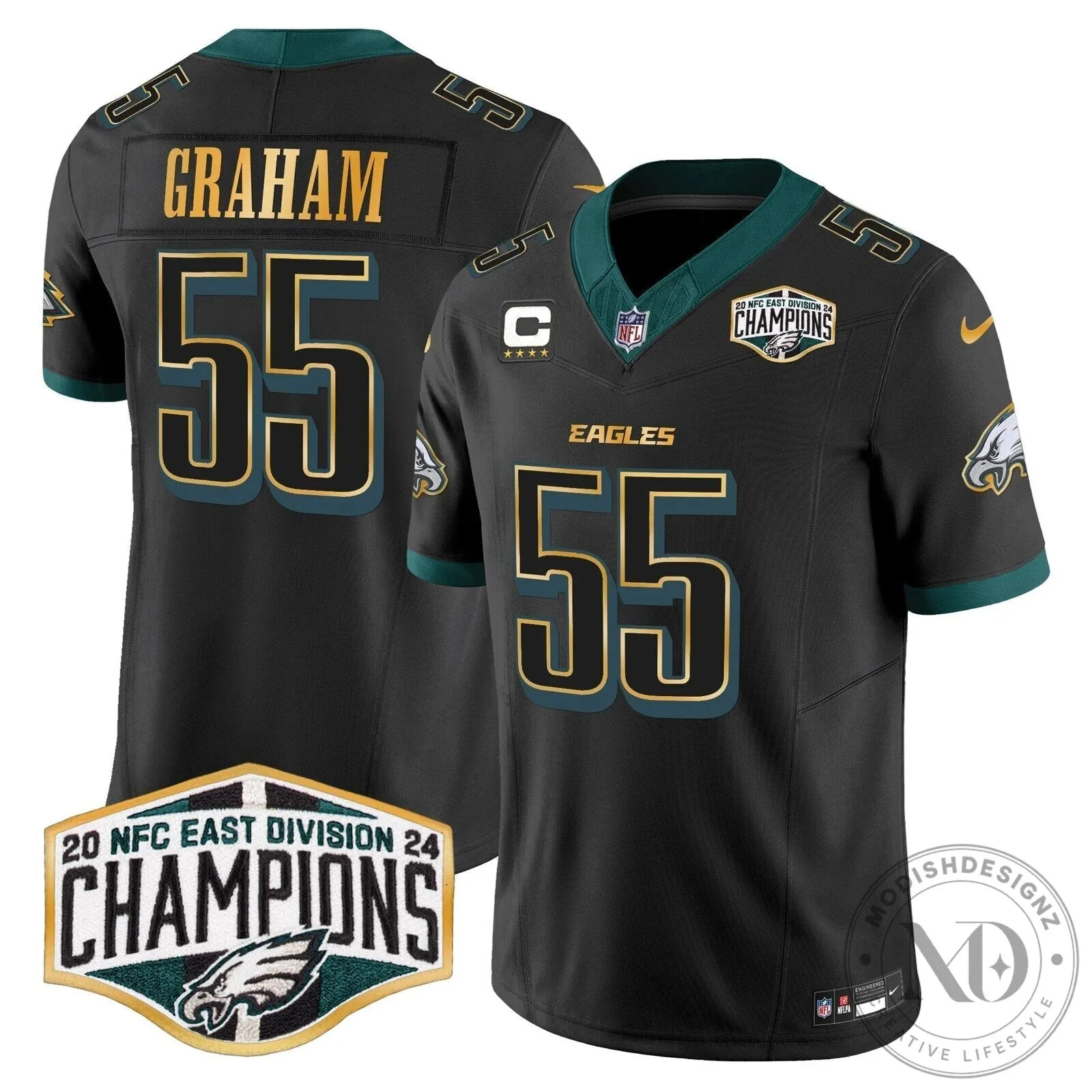 Philadelphia Eagles 2024 NFC East Division Champions Saquon Barkley 26 Football Jersey 67 Philadelphia Eagles 2024 NFC East Division Champions Saquon Barkley 26 Football Jersey