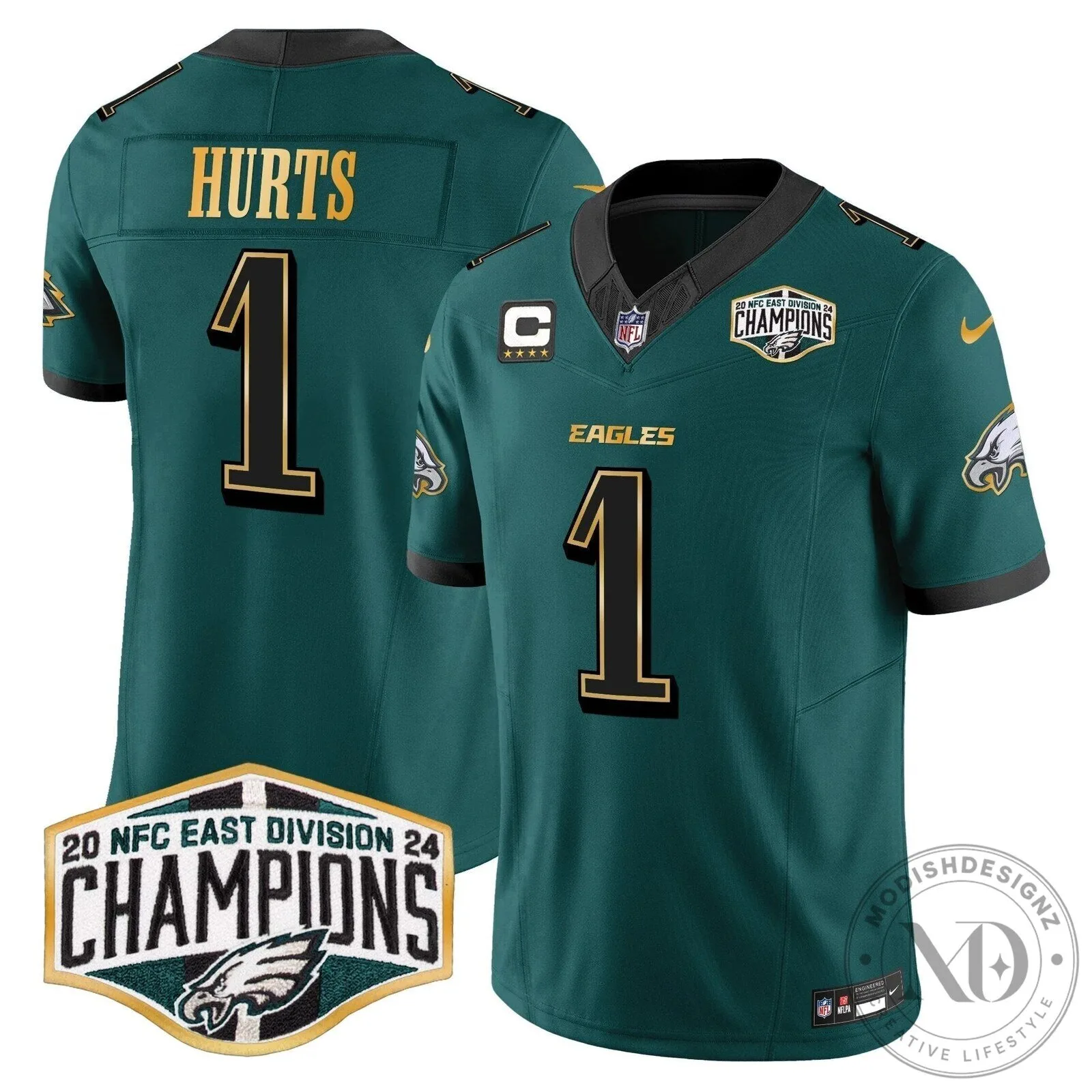 Philadelphia Eagles 2024 NFC East Division Champions Saquon Barkley 26 Football Jersey 74 Philadelphia Eagles 2024 NFC East Division Champions Saquon Barkley 26 Football Jersey