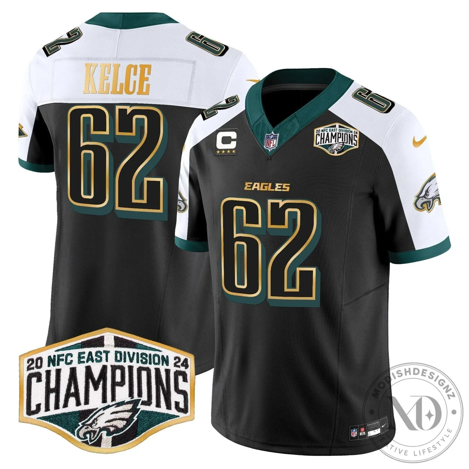 Philadelphia Eagles 2024 NFC East Division Champions Saquon Barkley 26 Football Jersey 81 Philadelphia Eagles 2024 NFC East Division Champions Saquon Barkley 26 Football Jersey