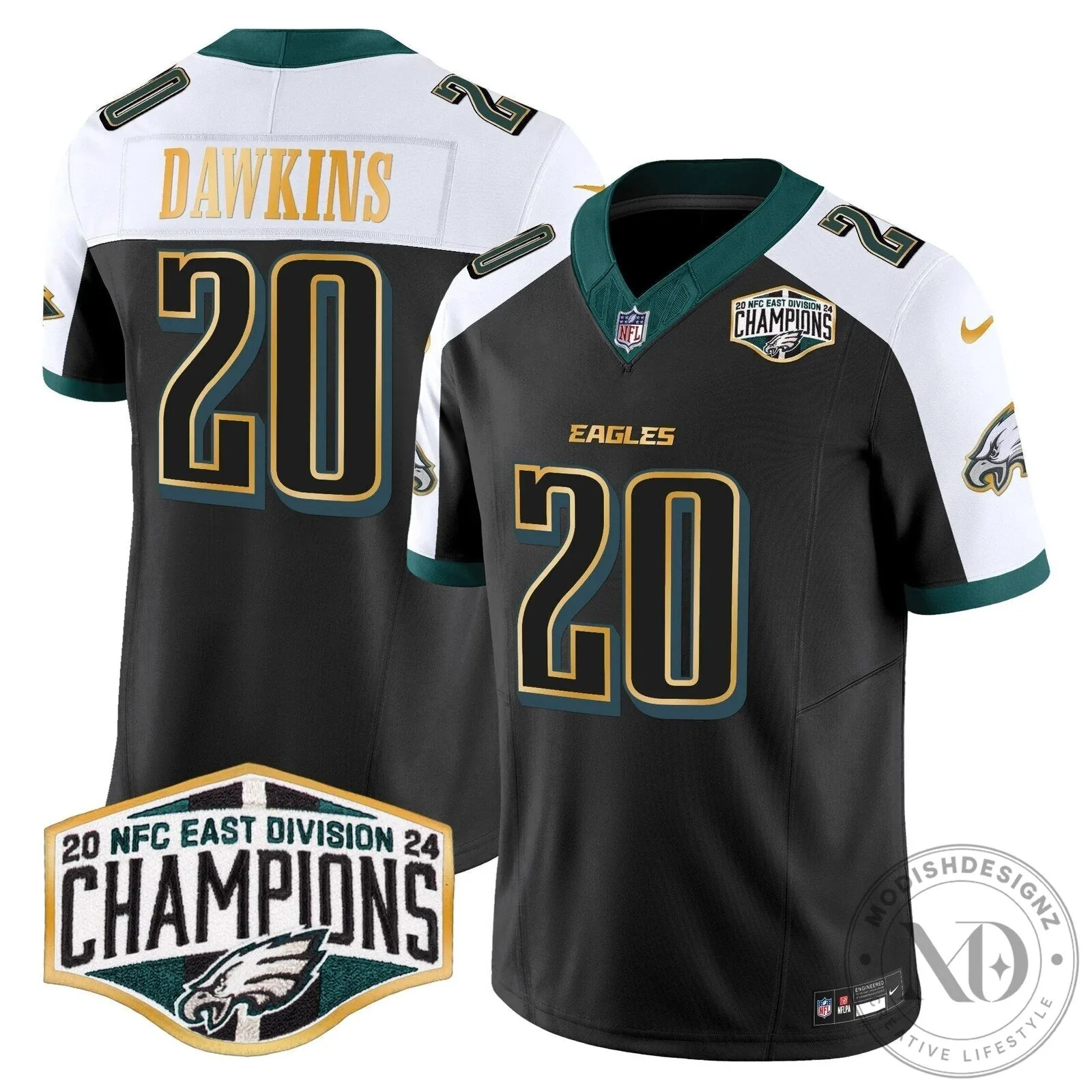 Philadelphia Eagles 2024 NFC East Division Champions Saquon Barkley 26 Football Jersey 86 Philadelphia Eagles 2024 NFC East Division Champions Saquon Barkley 26 Football Jersey