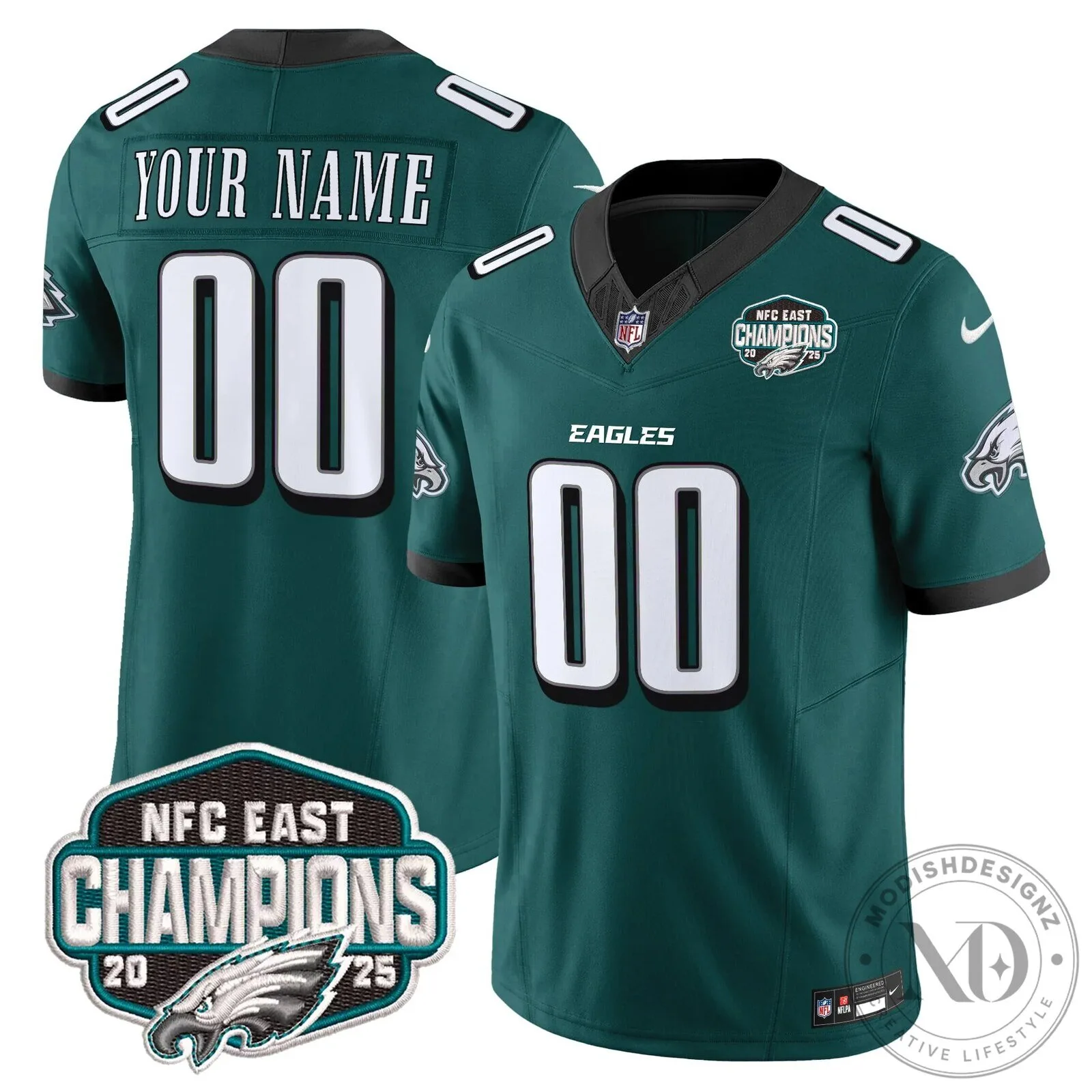 NFC East Champions Philadelphia Eagles Custom Football Jersey