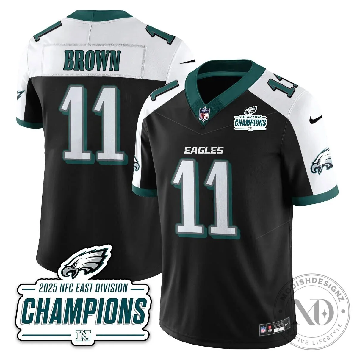 Philadelphia Eagles 2025 NFC East Division Champions Saquon Barkley Football Jersey 61 Philadelphia Eagles 2025 NFC East Division Champions Saquon Barkley Football Jersey
