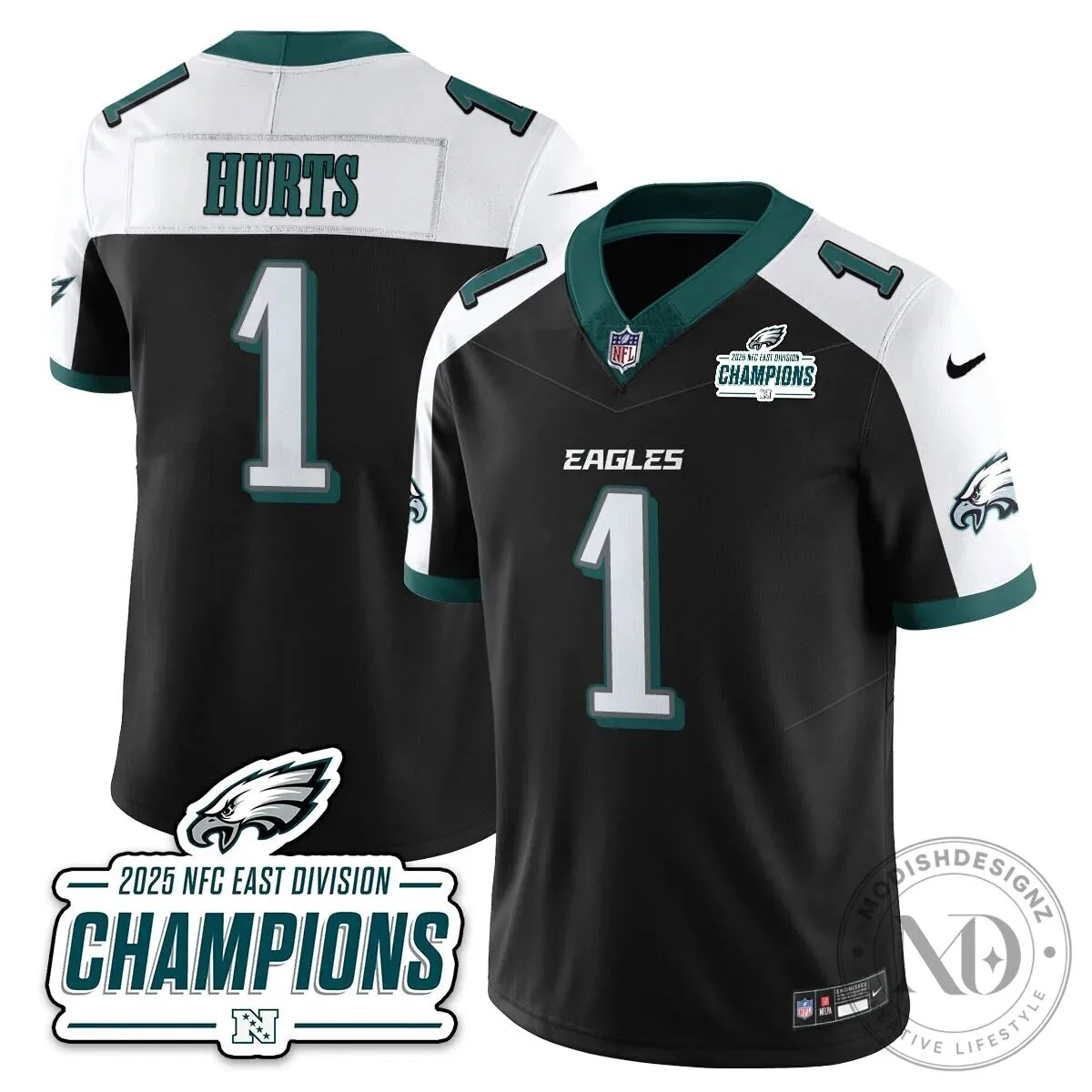 Philadelphia Eagles 2025 NFC East Division Champions Saquon Barkley Football Jersey 65 Philadelphia Eagles 2025 NFC East Division Champions Saquon Barkley Football Jersey