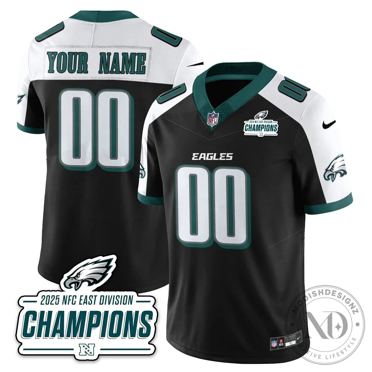 Philadelphia Eagles 2025 NFC East Division Champions Saquon Barkley Football Jersey 67 Philadelphia Eagles 2025 NFC East Division Champions Saquon Barkley Football Jersey
