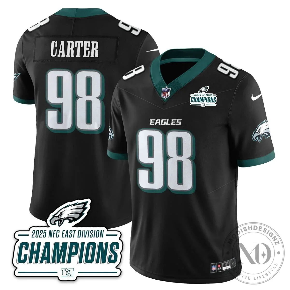 Philadelphia Eagles 2025 NFC East Division Champions Saquon Barkley Football Jersey 70 Philadelphia Eagles 2025 NFC East Division Champions Saquon Barkley Football Jersey