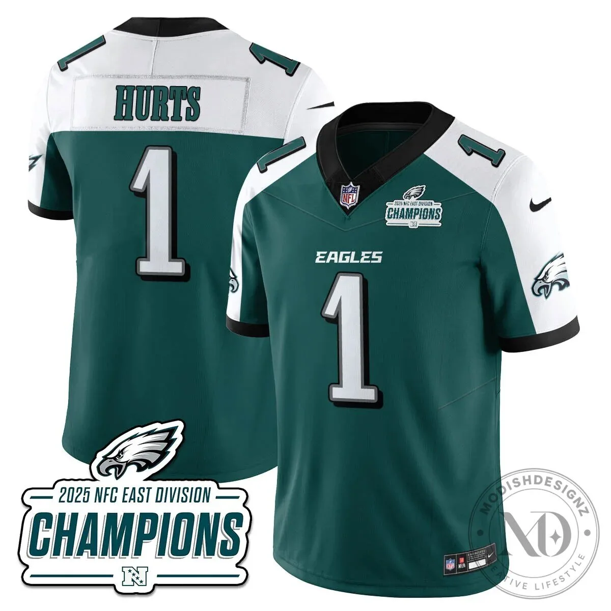 Philadelphia Eagles 2025 NFC East Division Champions Saquon Barkley Football Jersey 81 Philadelphia Eagles 2025 NFC East Division Champions Saquon Barkley Football Jersey