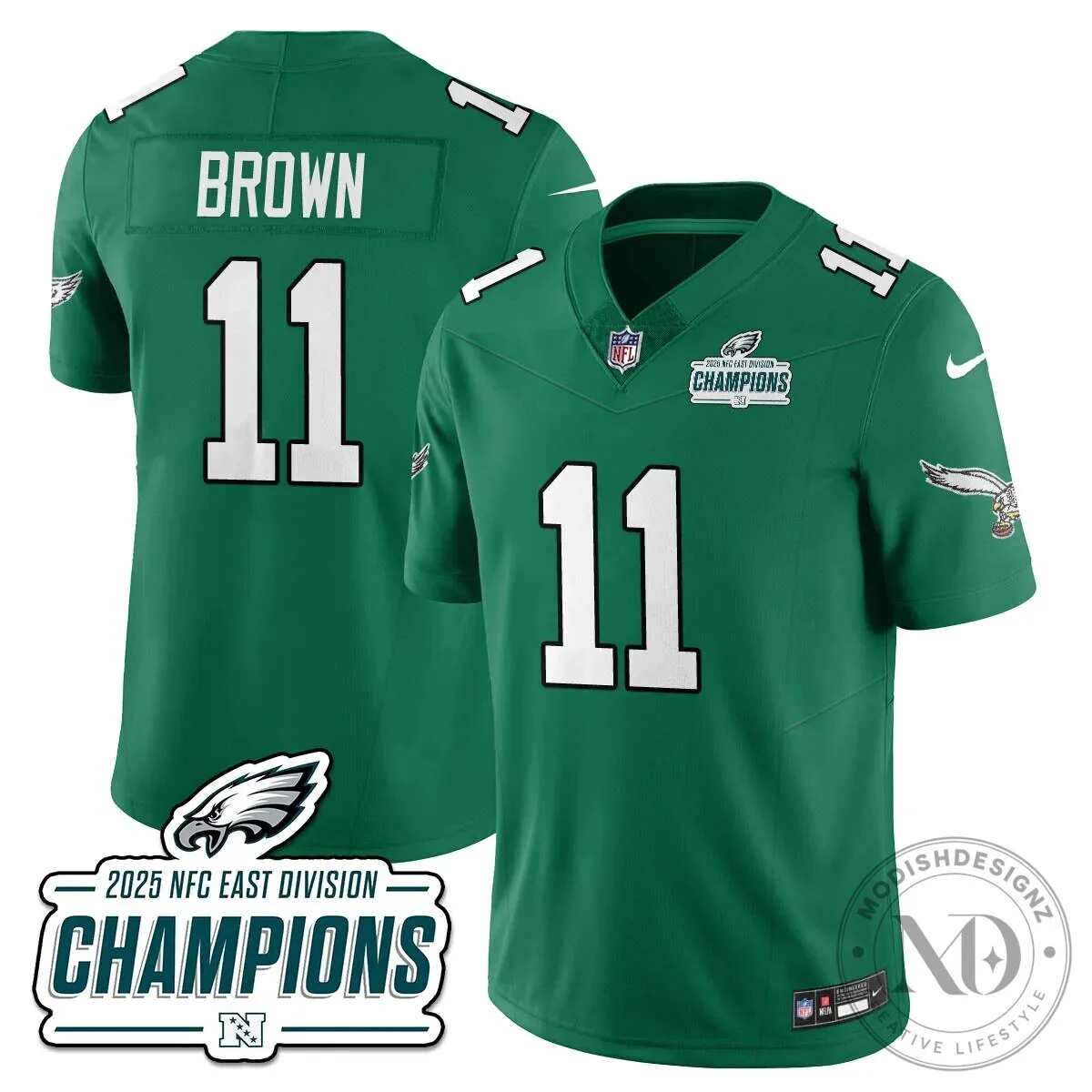 Philadelphia Eagles 2025 NFC East Division Champions Saquon Barkley Football Jersey 85 Philadelphia Eagles 2025 NFC East Division Champions Saquon Barkley Football Jersey