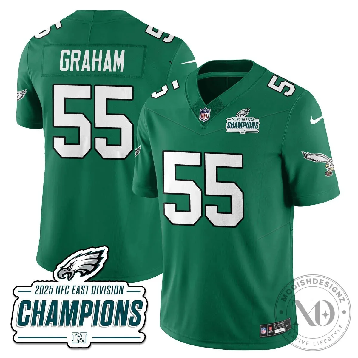 Philadelphia Eagles 2025 NFC East Division Champions Saquon Barkley Football Jersey 88 Philadelphia Eagles 2025 NFC East Division Champions Saquon Barkley Football Jersey