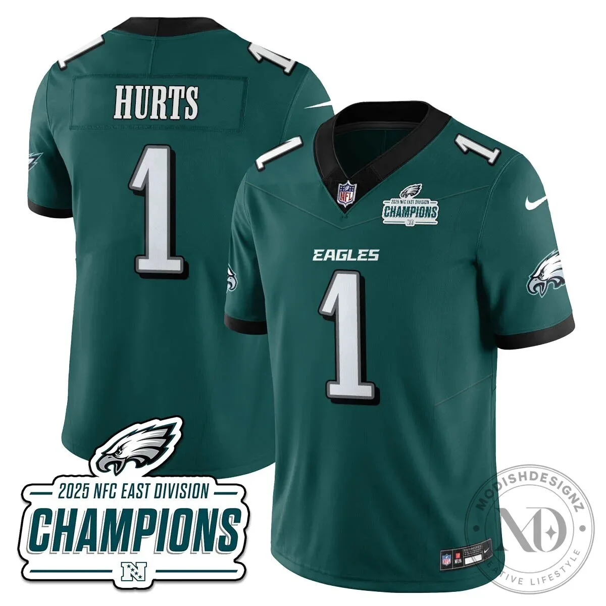 Philadelphia Eagles 2025 NFC East Division Champions Saquon Barkley Football Jersey 97 Philadelphia Eagles 2025 NFC East Division Champions Saquon Barkley Football Jersey