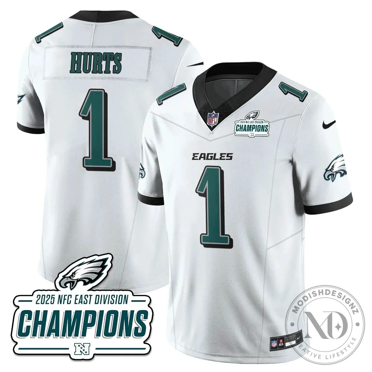 Philadelphia Eagles 2025 NFC East Division Champions Saquon Barkley Football Jersey 113 Philadelphia Eagles 2025 NFC East Division Champions Saquon Barkley Football Jersey