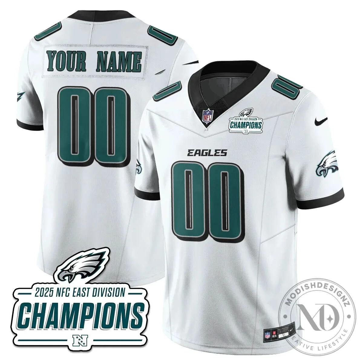 Philadelphia Eagles 2025 NFC East Division Champions Saquon Barkley Football Jersey 115 Philadelphia Eagles 2025 NFC East Division Champions Saquon Barkley Football Jersey