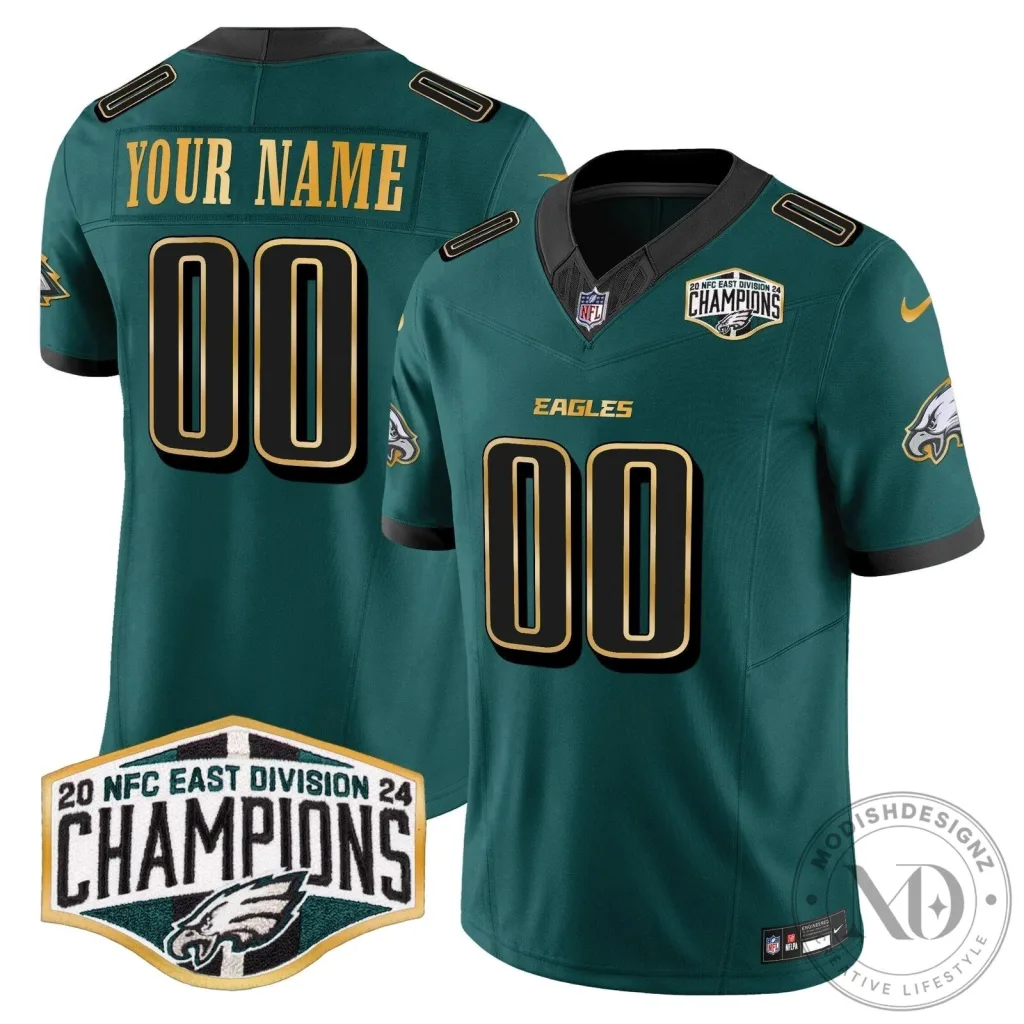 NFC East Division Champions Philadelphia Eagles Custom Football Jersey