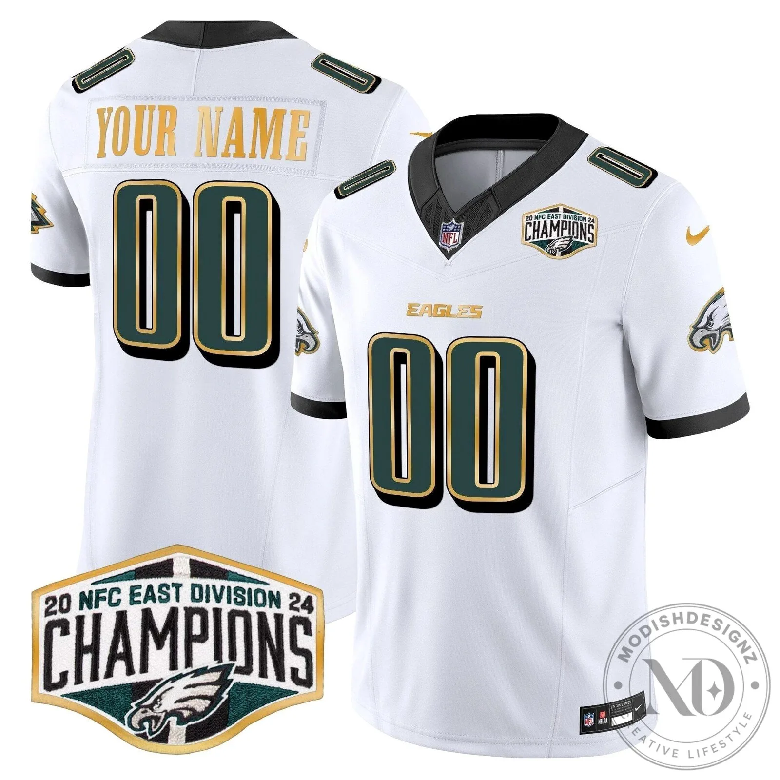 NFC East Division Champions Philadelphia Eagles Custom Football Jersey 11 NFC East Division Champions Philadelphia Eagles Custom Football Jersey