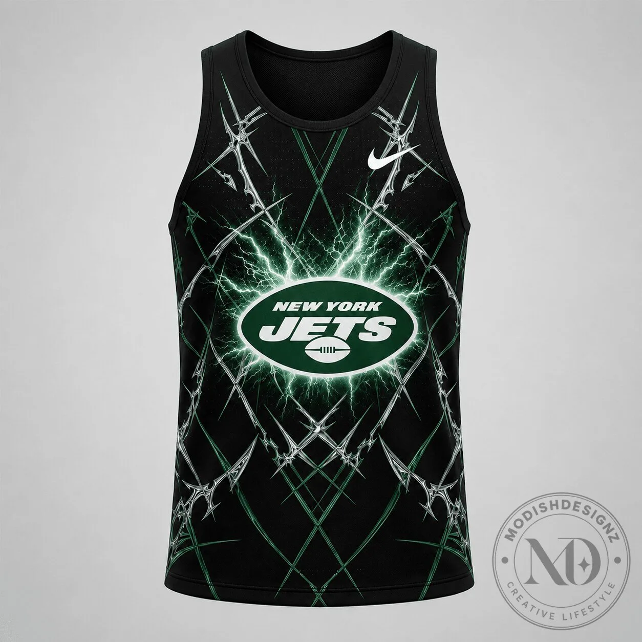New York Jets American Football Team Lightning Graphic Tank Top