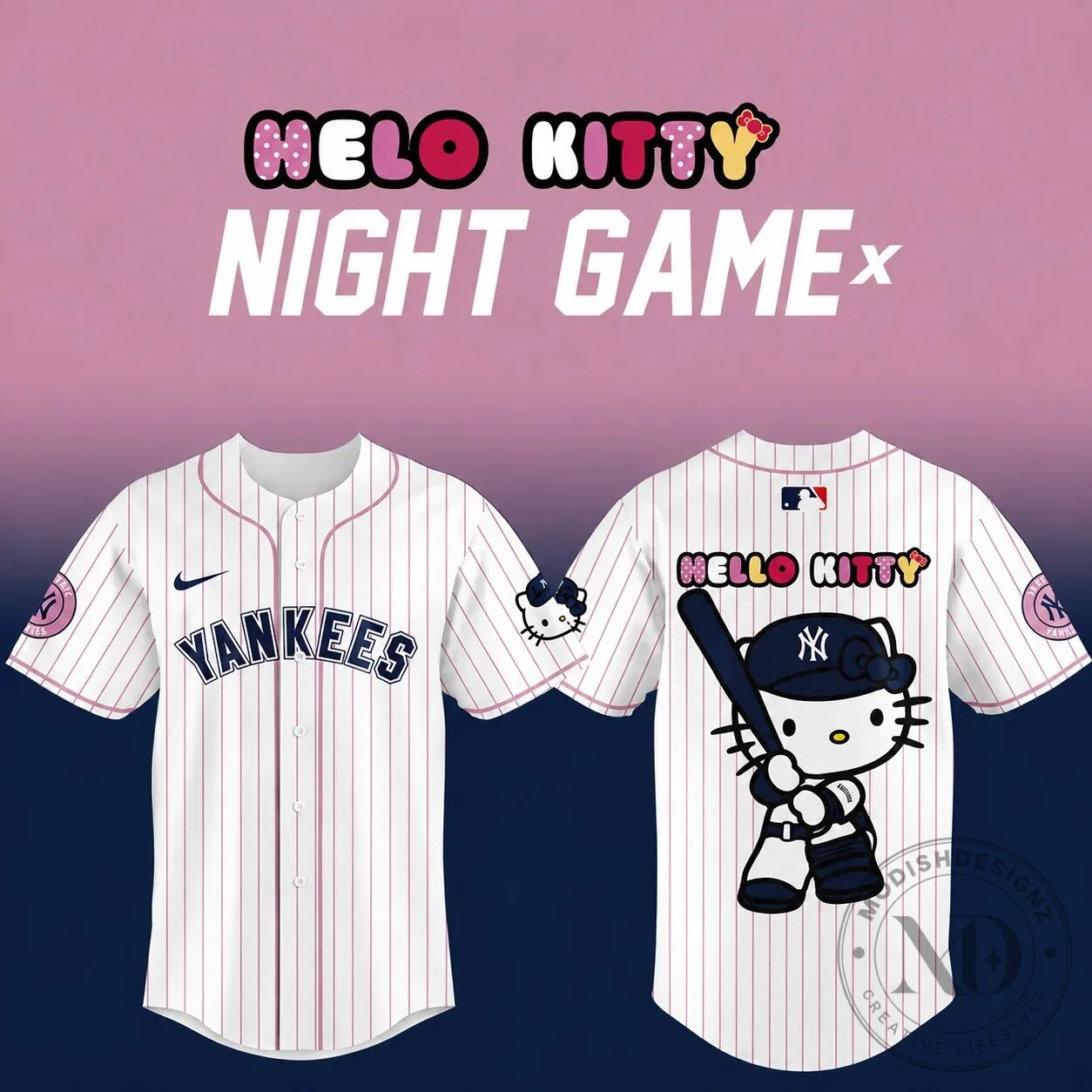 New York Yankees Hello Kitty Game Night Baseball Jersey