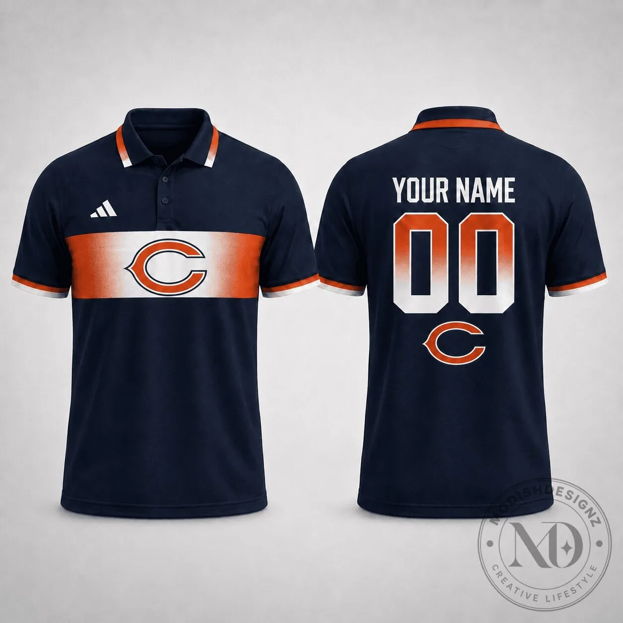 Chicago Bears Personalized Polo Shirt Custom Name and Number