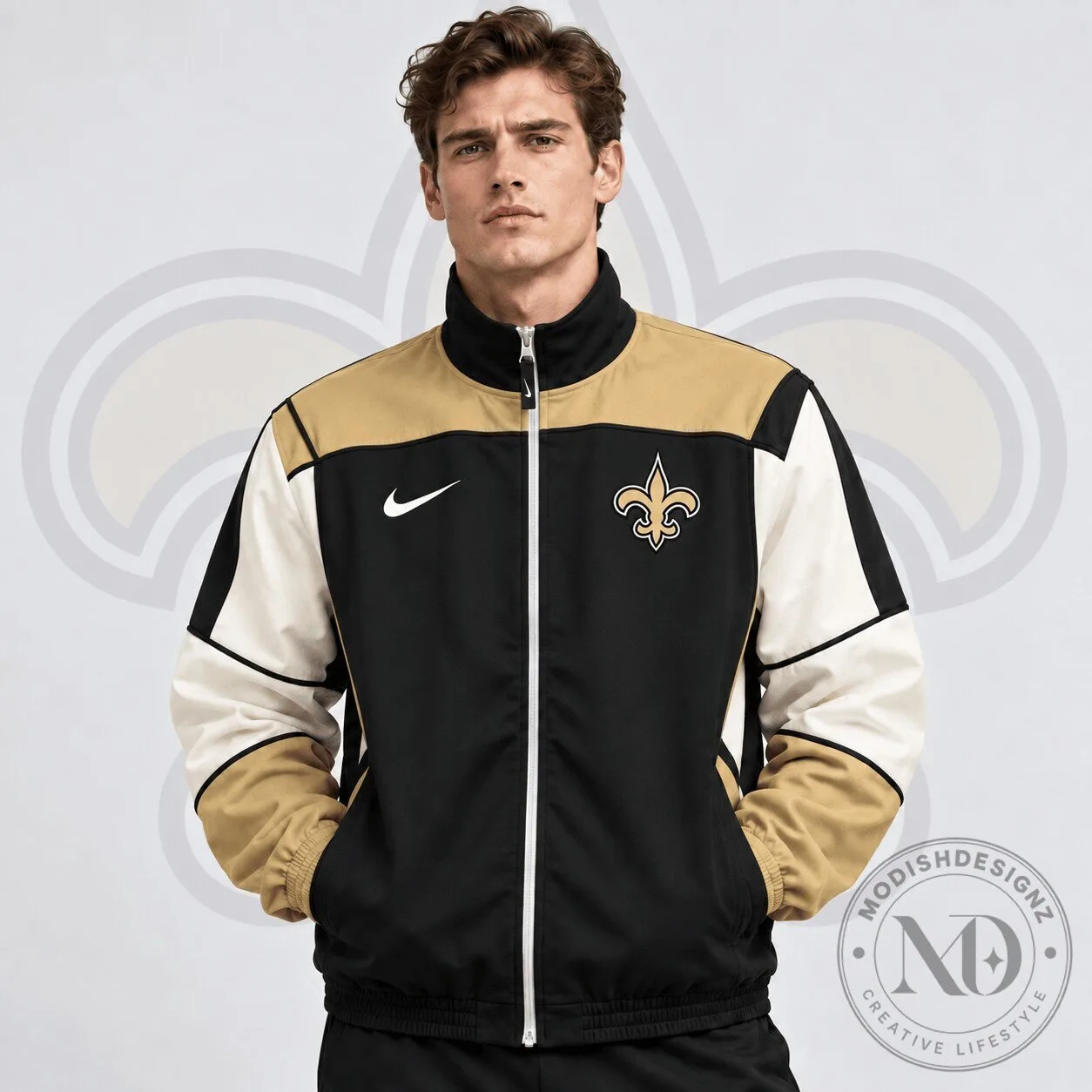 New Orleans Saints National Football League Team Crest Color Block Full Zip Jacket