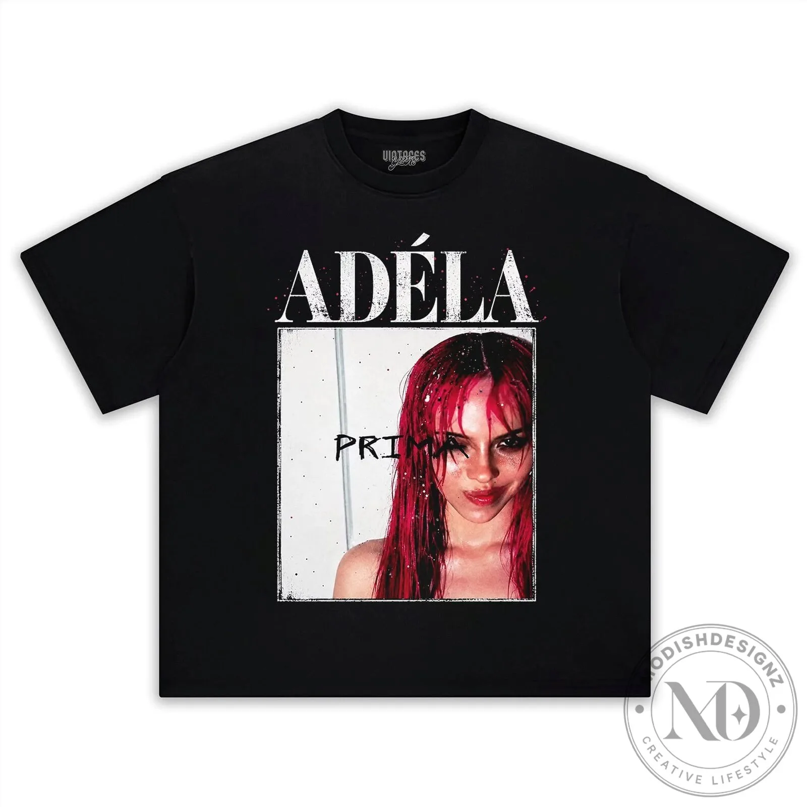 Adela Prima Black Graphic T-Shirt