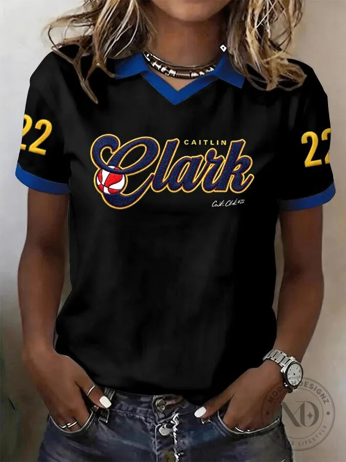 Caitlin Clark Basketball Fan Shirt Women's Short Sleeve Polo Shirt 7 Caitlin Clark Basketball Fan Shirt Women