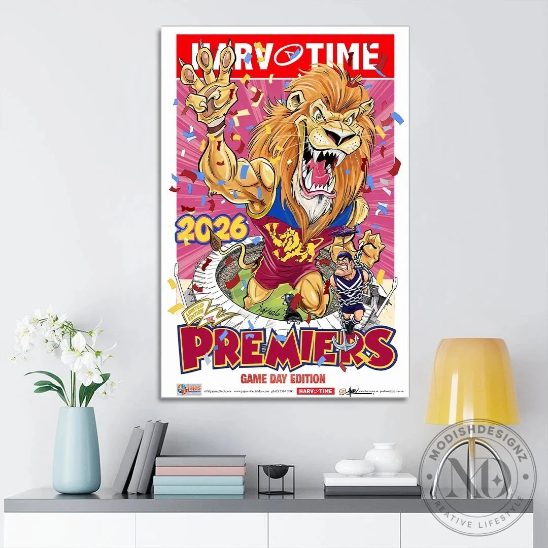 Brisbane Lions 2026 AFL Premiers Game Day Edition Canvas Wall Art