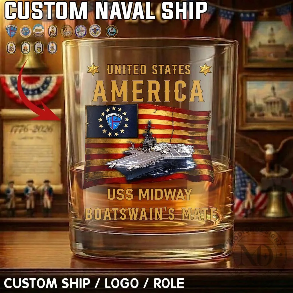 United States Navy Ship Decanter and Whiskey Glass Set with Custom Engraving 15 United States Navy Ship Decanter and Whiskey Glass Set with Custom Engraving
