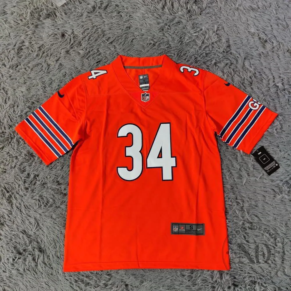 Walter Payton Chicago Bears NFL Football Team Orange Number 34 Jersey