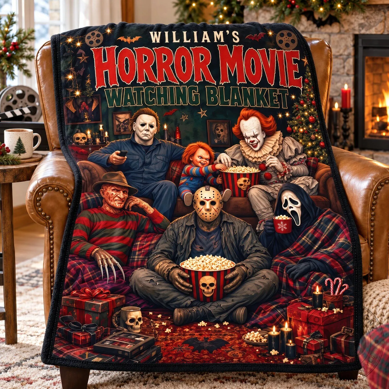 William's Horror Movie Watching Blanket Halloween Christmas Gift 7 William