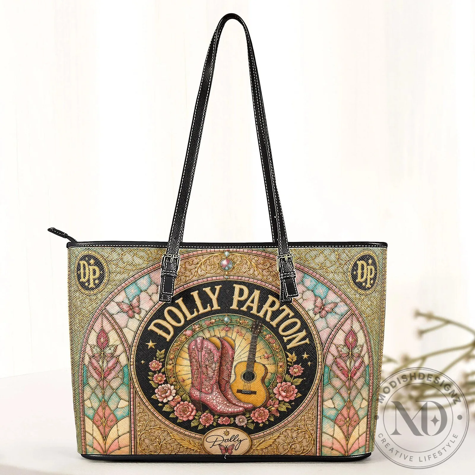 Dolly Parton Country Music Stained Glass Design Handbag, Vintage Style Tote Bag 15 Dolly Parton Country Music Stained Glass Design Handbag, Vintage Style Tote Bag