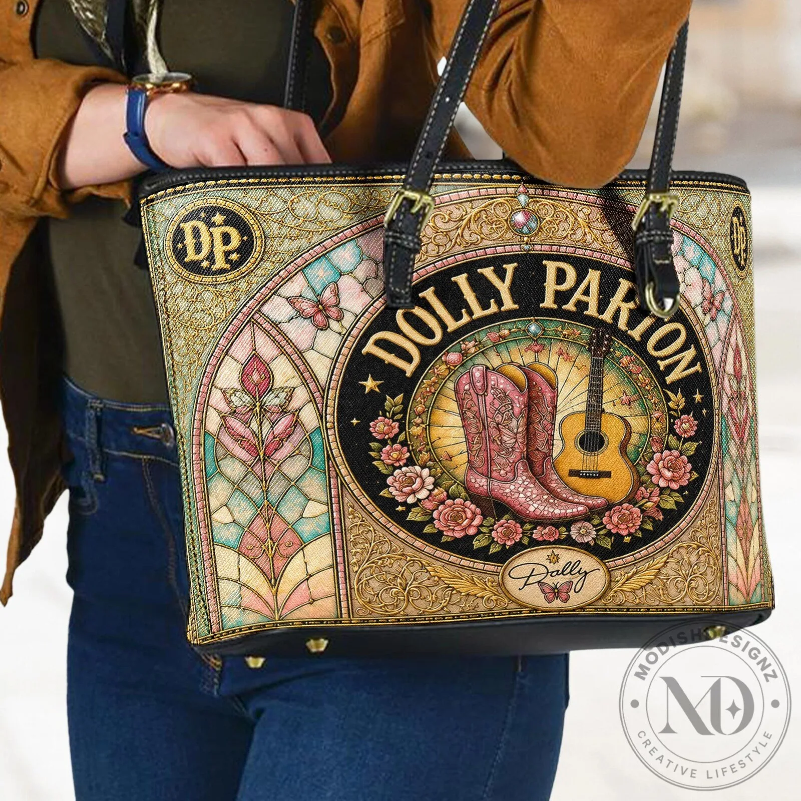Dolly Parton Country Music Stained Glass Design Handbag, Vintage Style Tote Bag 19 Dolly Parton Country Music Stained Glass Design Handbag, Vintage Style Tote Bag