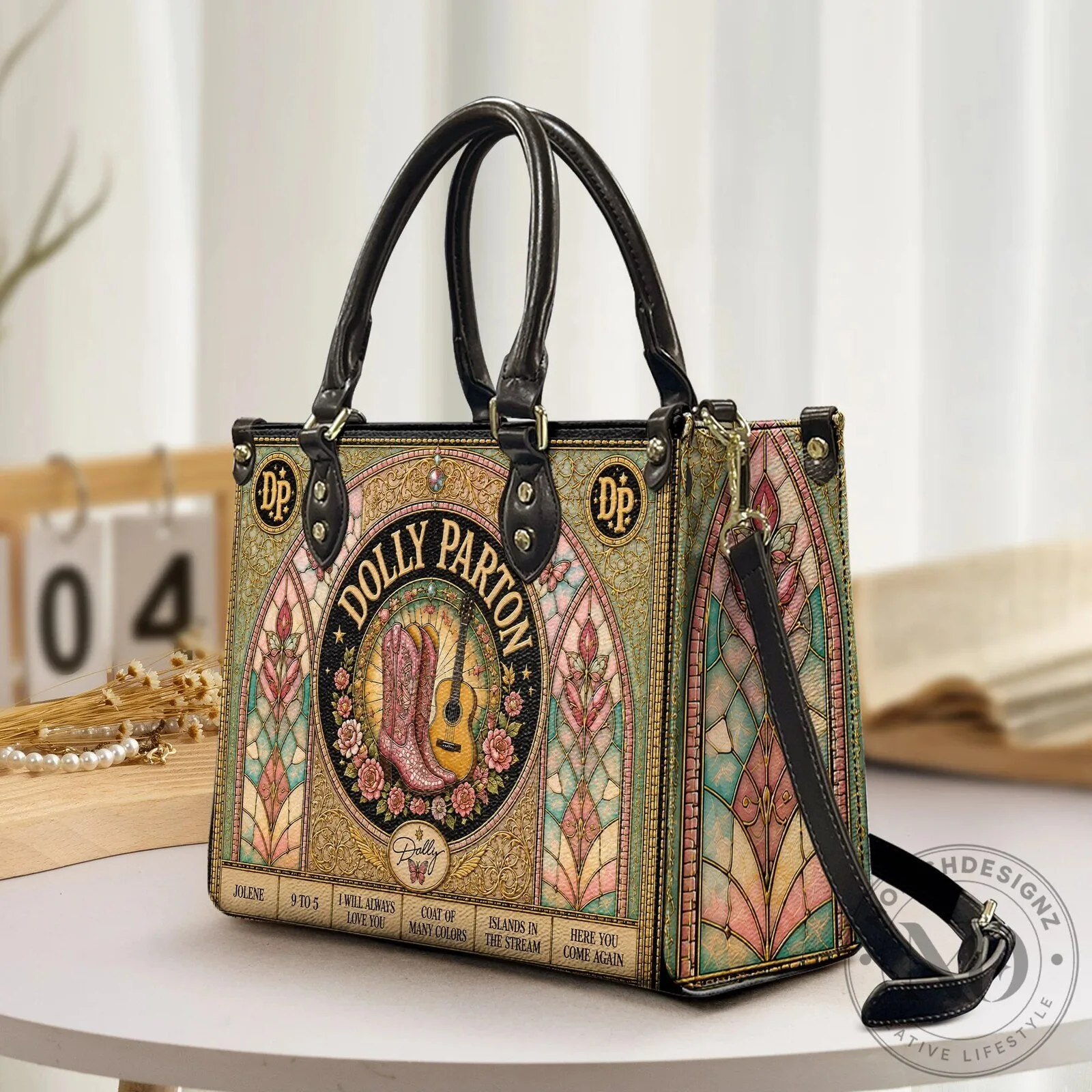 Dolly Parton Country Music Stained Glass Design Handbag, Vintage Style Tote Bag 20 Dolly Parton Country Music Stained Glass Design Handbag, Vintage Style Tote Bag