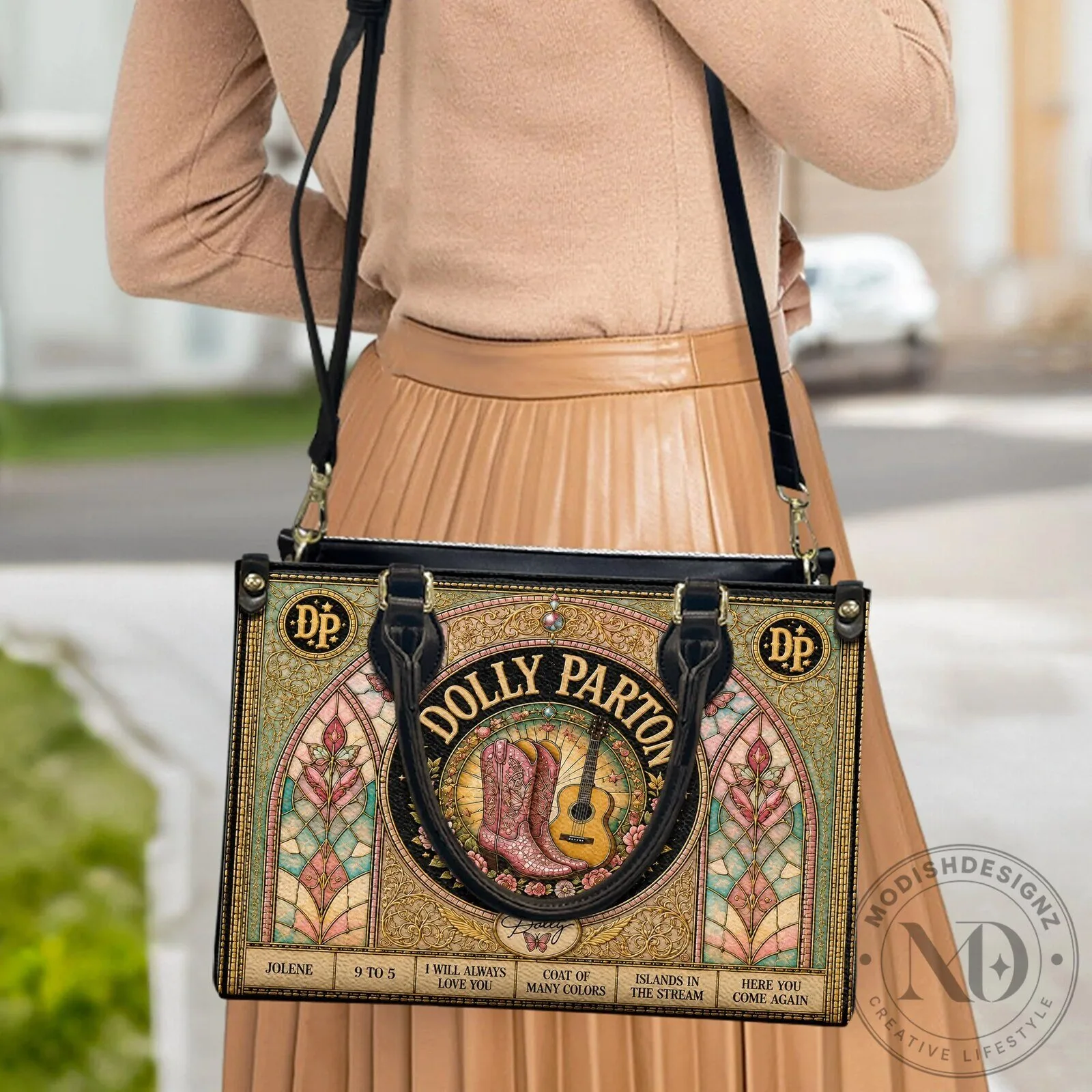 Dolly Parton Country Music Stained Glass Design Handbag, Vintage Style Tote Bag 21 Dolly Parton Country Music Stained Glass Design Handbag, Vintage Style Tote Bag