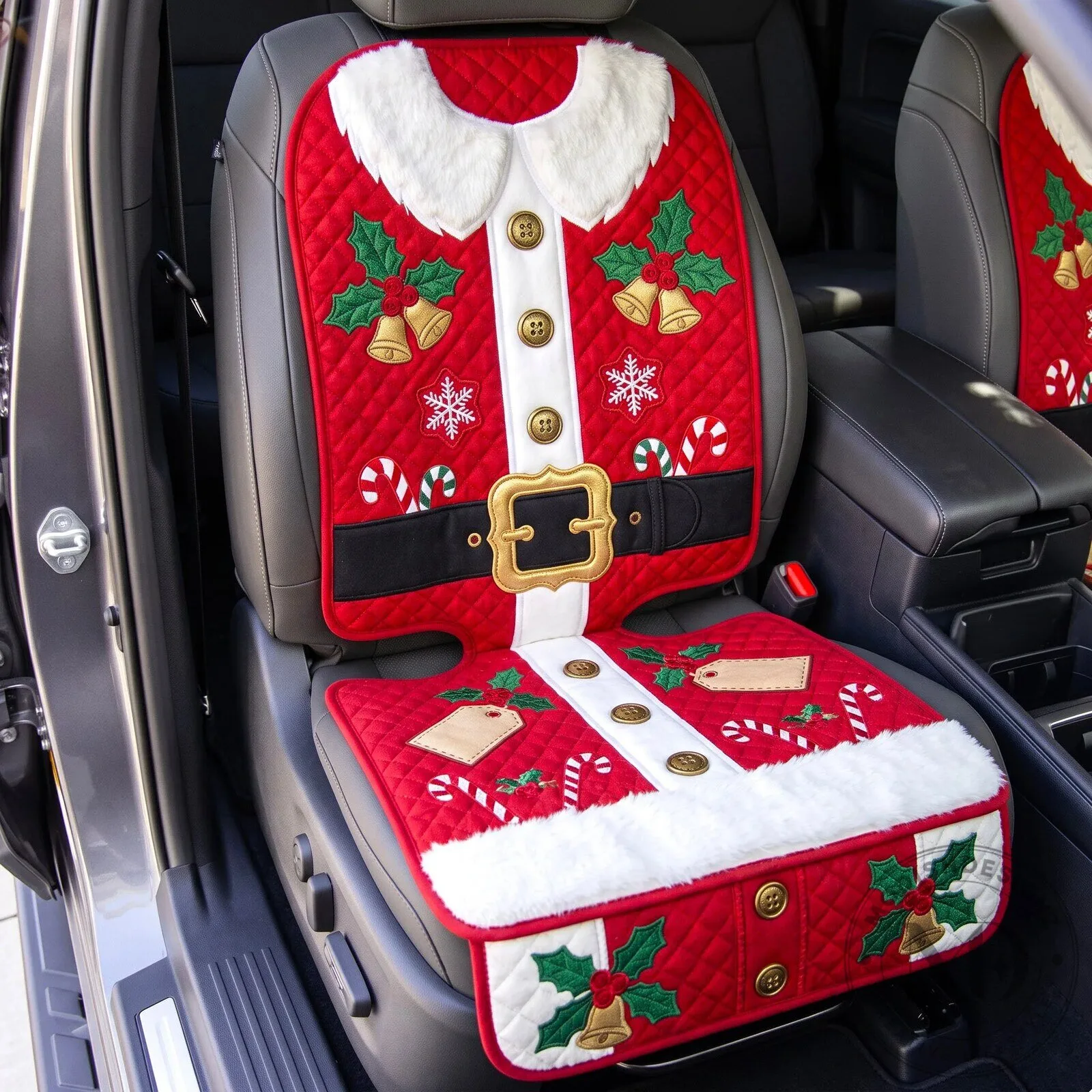 Santa Claus Christmas Car Seat Cover Quilted Auto Interior Protector