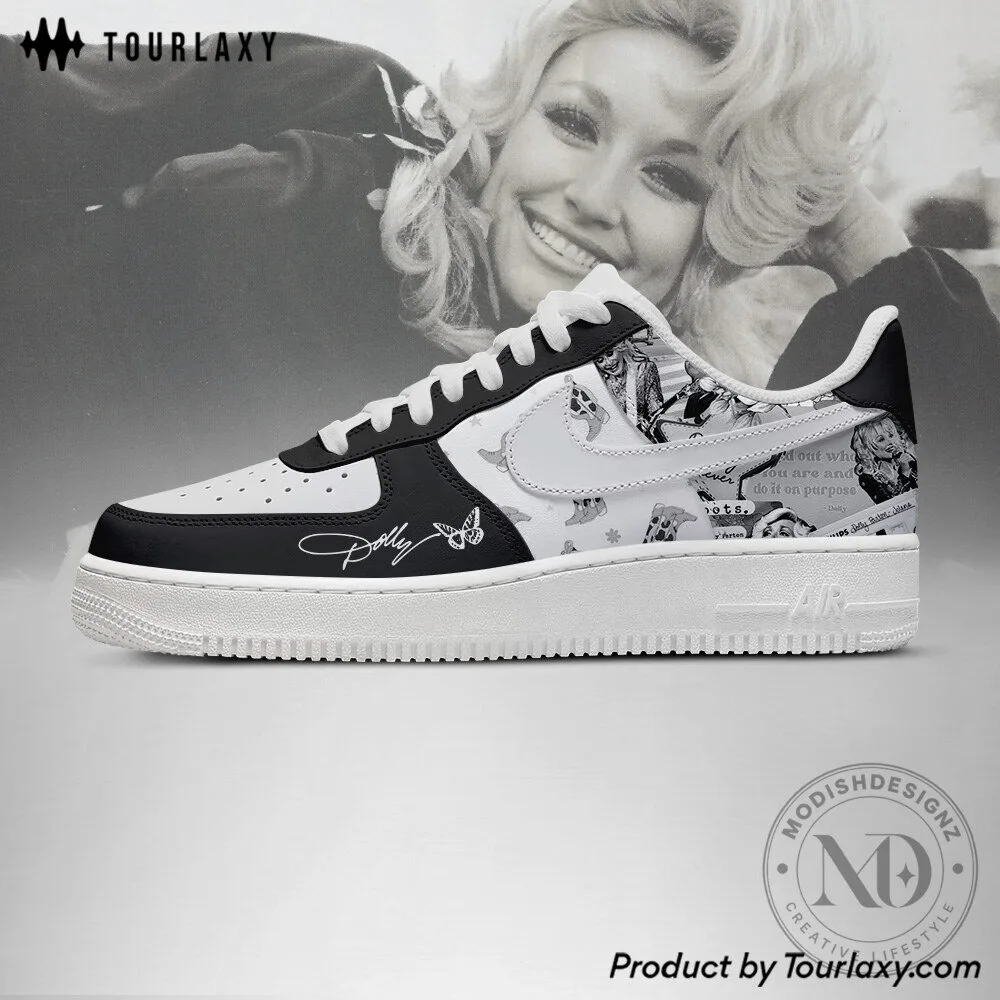 Dolly Parton Black and White Custom Design Air Force 1 Shoes 8 Dolly Parton Black and White Custom Design Air Force 1 Shoes