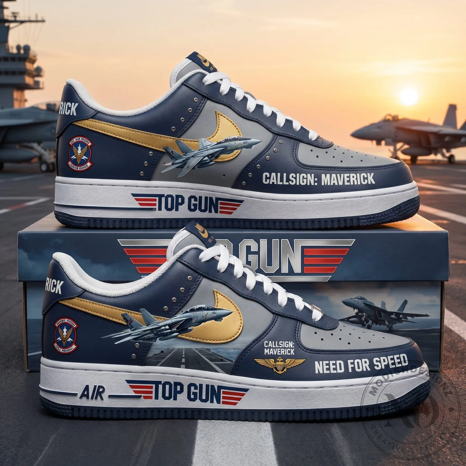 Top Gun Maverick Callsign Need For Speed Air Force One Sneakers Shoes