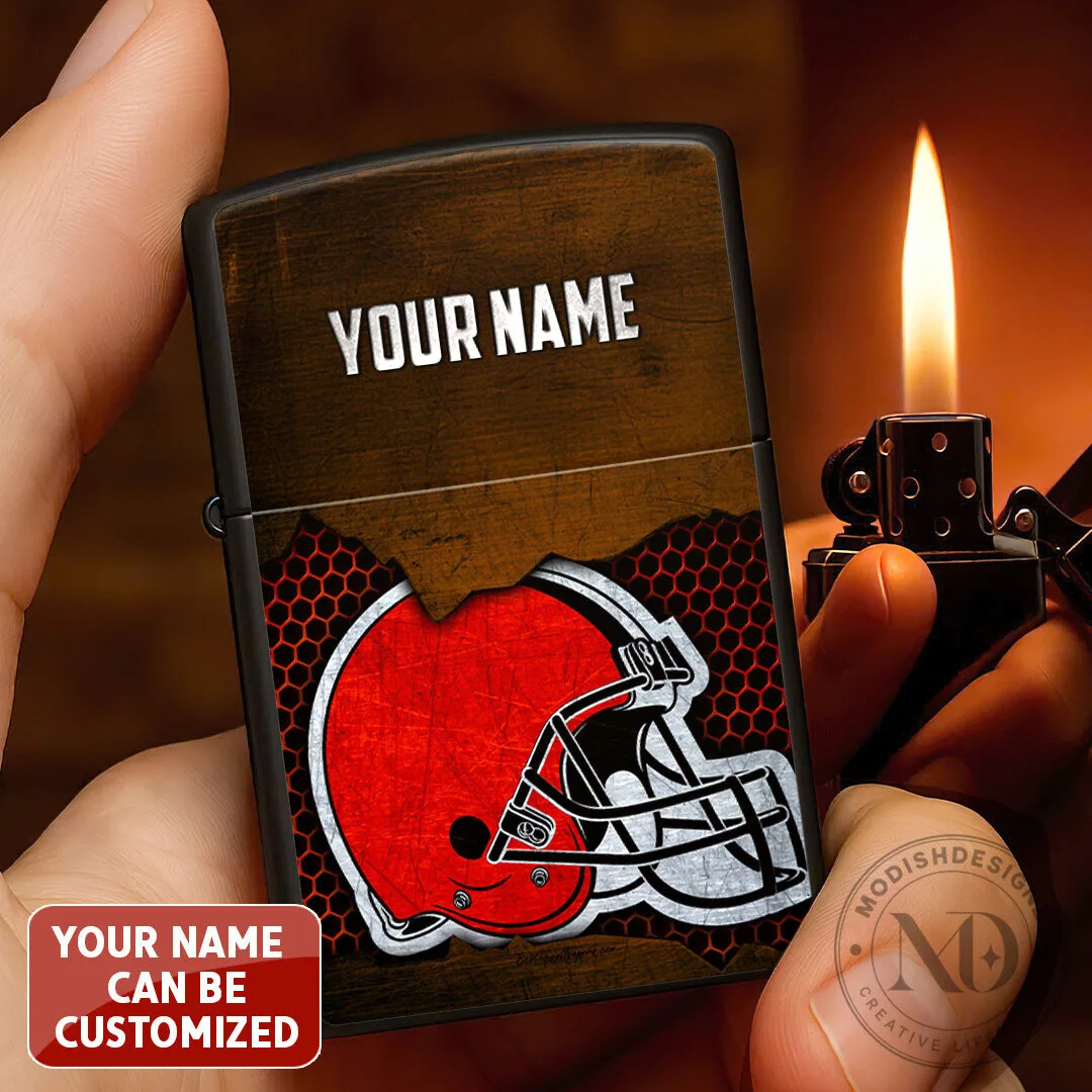 Personalized Cleveland Browns Football Team Helmet Custom Name Zippo Lighter