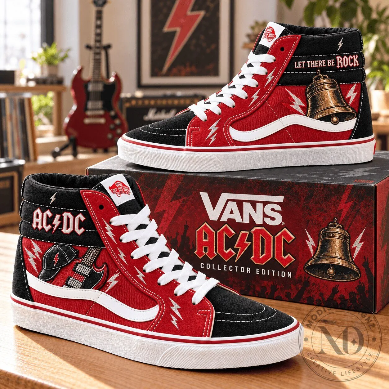 AC/DC Let There Be Rock High-Top Sneakers for Men and Women